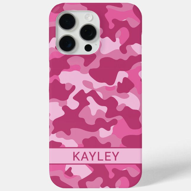 Funda De Case-Mate Para iPhone Pink Camouflage Personalized (Reverso )