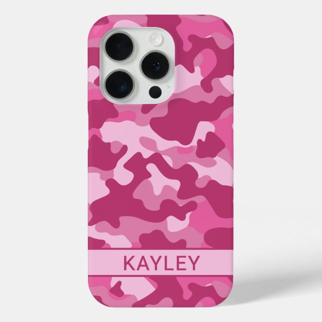 Funda De Case-Mate Para iPhone Pink Camouflage Personalized (Reverso )