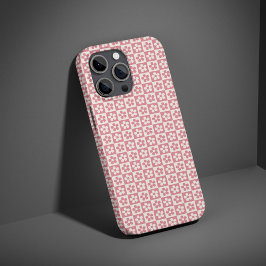 Funda Para iPhone 13 Pro Max Pink Checkered Floral Tough Phone Case for Besties