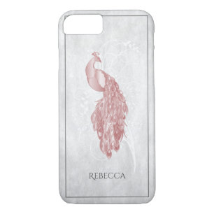 Funda Para iPhone 8/7 Pink Elegant Peacock Personalizado