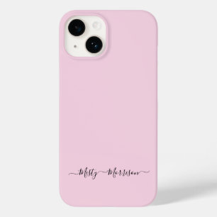 Funda Para iPhone 14 De Case-Mate Pink femenino con nombre personalizado de script