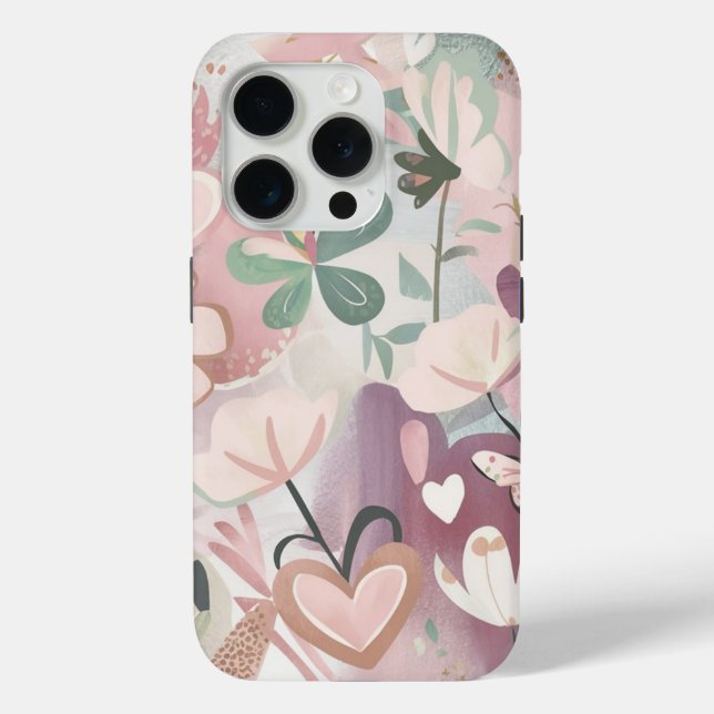 Funda De Case-Mate Para iPhone Pink Floral Girly (Reverso )
