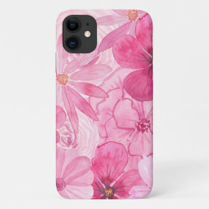Funda Para iPhone 11 Pink Floral Girly Bonito Daisy Peony Resumen