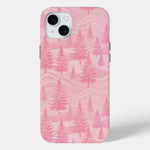Funda Para iPhone 15 Mini Pink Forest Christmas