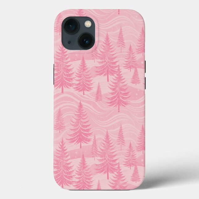 Funda De Case-Mate Para iPhone Pink Forest Christmas (Reverso )