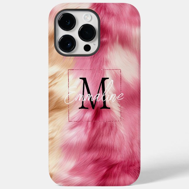 Funda De Case-Mate Para iPhone Pink Gold Animal Fur (Reverso )