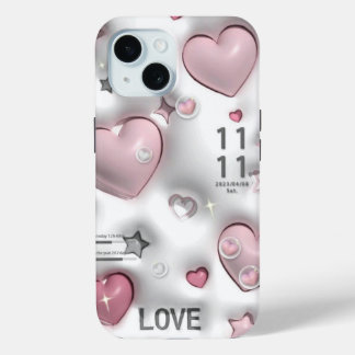Funda Para iPhone 15 Pink haert