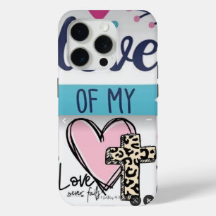 Funda Para iPhone 15 Pro PINK HART y EL estuche SAGRADO CROSS & 💕 IPhone /