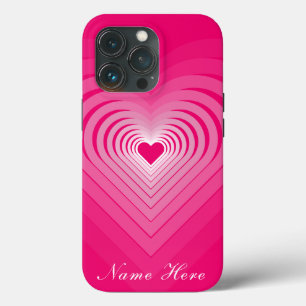 Funda Para iPhone 13 Pro Pink iPhone Case Gift con Hearts Personalizado Su