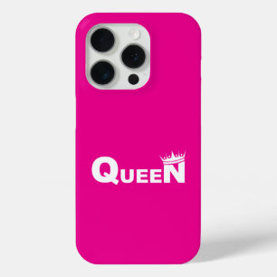 Funda Para iPhone 15 Pro Pink iPhone case with 'Queen'