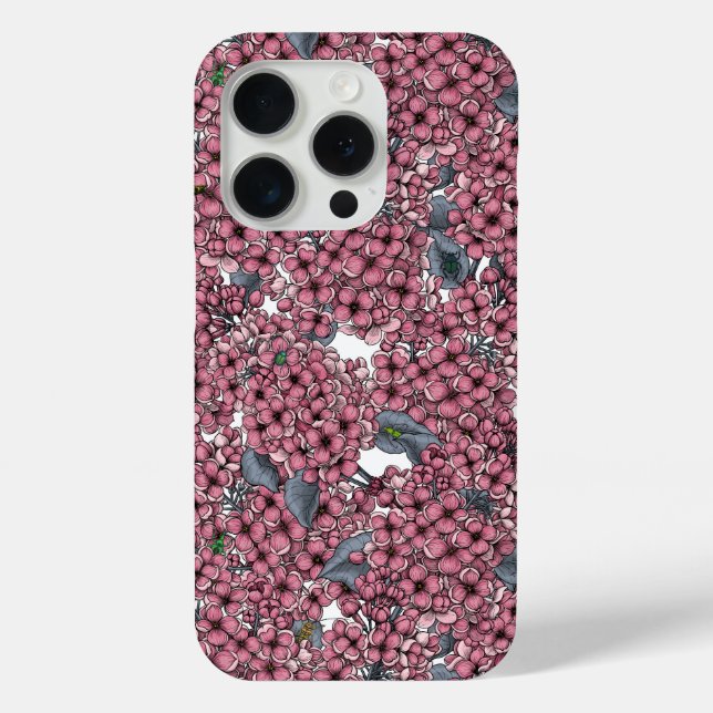 Funda De Case-Mate Para iPhone Pink Lilac Garden (Reverso )