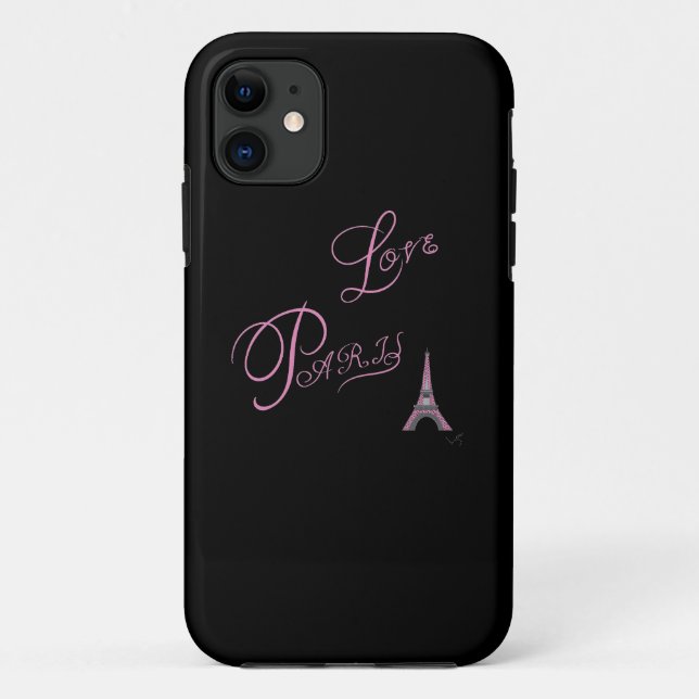 Funda De Case-Mate Para iPhone Pink-Love-Paris-Eiffel-Tower-Único (Reverso)