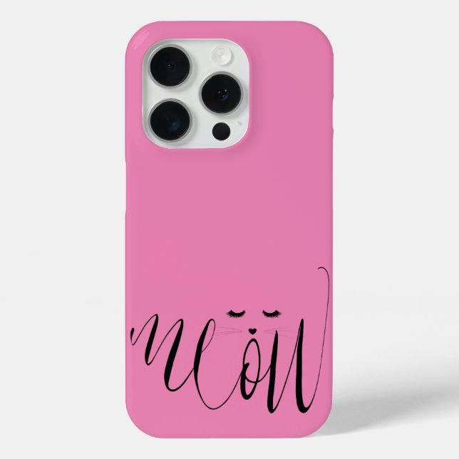 Funda De Case-Mate Para iPhone Pink Meow Cat (Reverso )