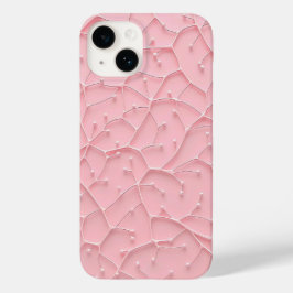 Funda Para iPhone 14 De Case-Mate Pink Organic Texture iPhone Case Feminine Look