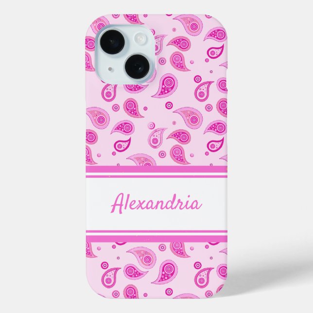 Funda De Case-Mate Para iPhone Pink Paisley (Reverso )