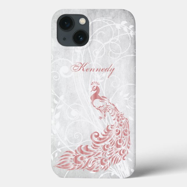 Funda De Case-Mate Para iPhone Pink Peacock Personalizado (Reverso)
