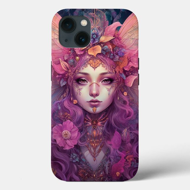 Funda De Case-Mate Para iPhone Pink Purple Fairy Queen Fantasy Art (Reverso )