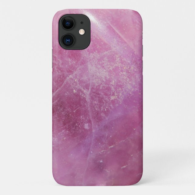 Funda De Case-Mate Para iPhone Pink Quartz Gemstone Stone Textura iPhone 11 Funda (Reverso)