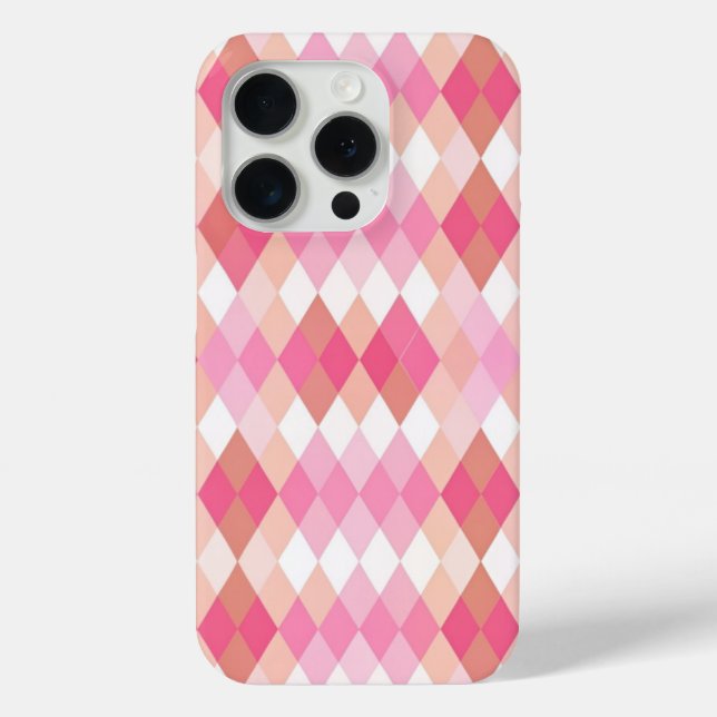 Funda De Case-Mate Para iPhone Pink Rhombus  (Reverso )