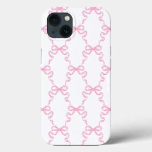 Funda Para iPhone 13 Pink Ribbon Bow Trellis