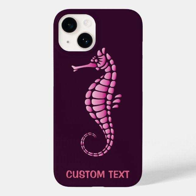 Funda De Case-Mate Para iPhone Pink Seahorse (Reverso )