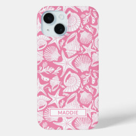 Funda Para iPhone 15 Pink Shells Personalized