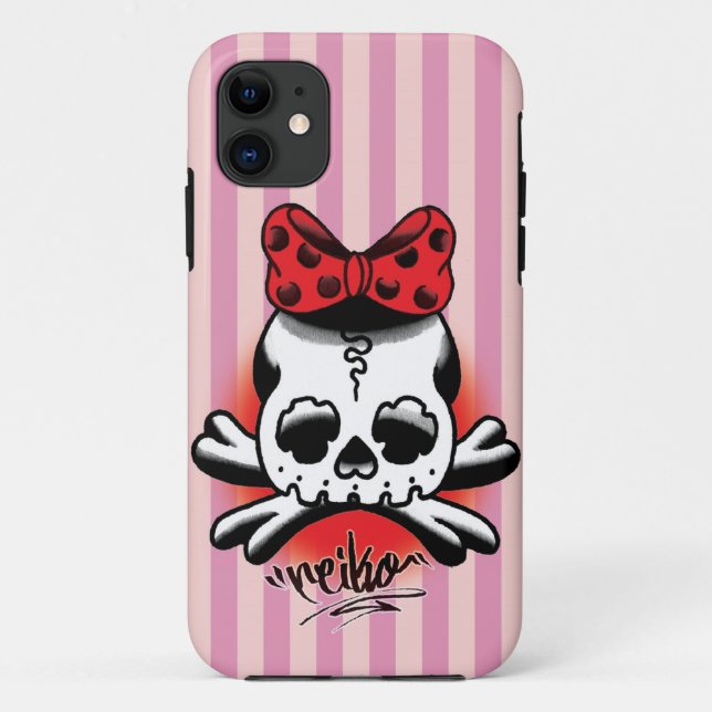 Funda De Case-Mate Para iPhone Pink Stripe Dokuro-Chan (Reverso)