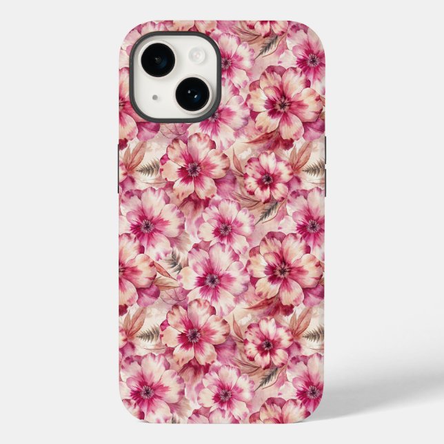 Funda De Case-Mate Para iPhone Pink Tie Dye Floral (Reverso )