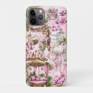 Funda Para iPhone 11 Pro Pink Tropical Spa Cabana Resort