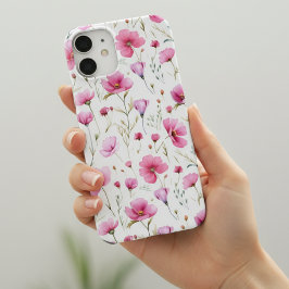 Funda Para iPhone 14 De Case-Mate Pink Watercolor Wildflower 