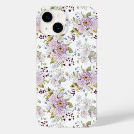 Funda Para iPhone 14 De Case-Mate Pink White Purple Watercolor Wildflower