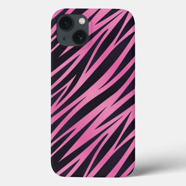 Funda De Case-Mate Para iPhone Pink Zebra Stripe Background (Reverso)