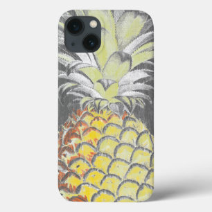 Funda Para iPhone 13 Pinneapple amarillo tropical en gris