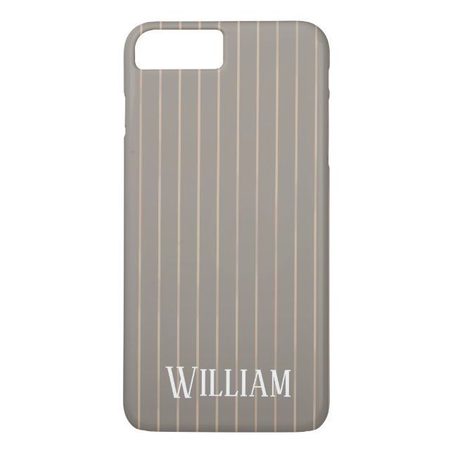 Funda De Case-Mate Para iPhone Pinstripes beiges personalizadas (Reverso)