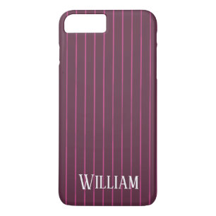 Funda Para iPhone 8 Plus/7 Plus Pinstripes burdeos personalizadas