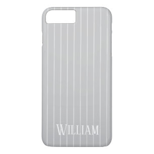 Funda Para iPhone 8 Plus/7 Plus Pinstripes gris claro personalizado