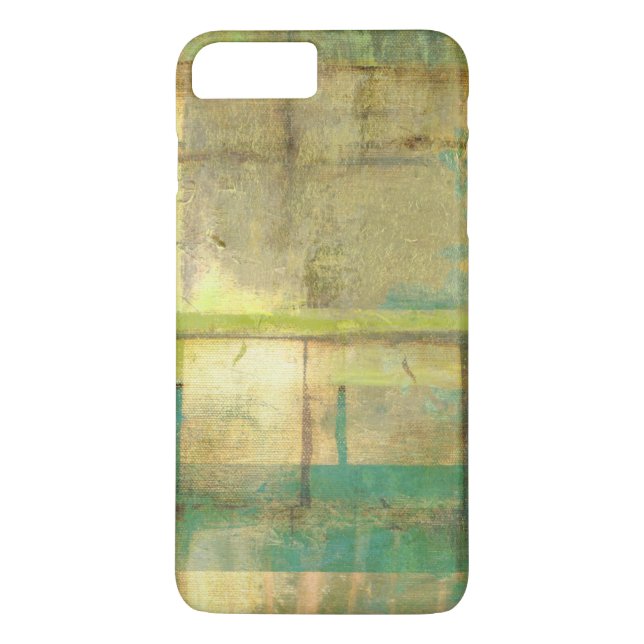 Funda De Case-Mate Para iPhone Pintado abstracto dorado turquesa y verde (Reverso)