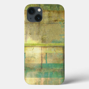 Funda Para iPhone 13 Pintado abstracto dorado turquesa y verde