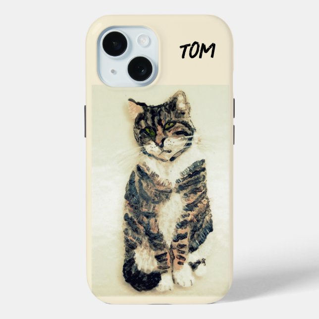 Funda De Case-Mate Para iPhone Pintado de gatos de tabla personalizado (Reverso )