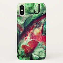 Funda Para iPhone X Pintado de peces Koi Carp y una carta