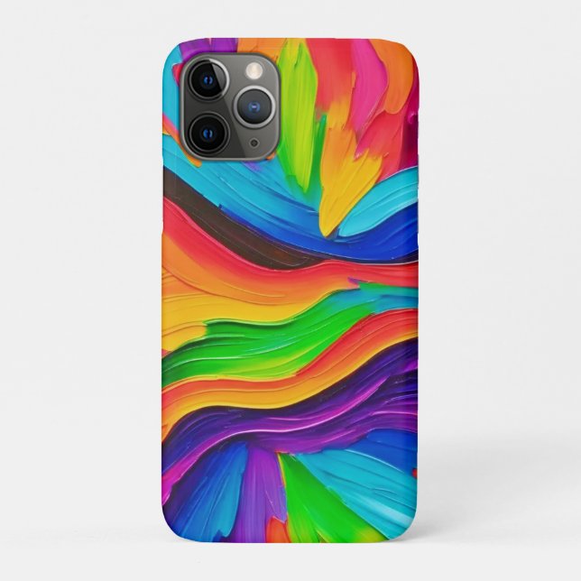 Funda De Case-Mate Para iPhone Pintado de remolino arco iris (Reverso)