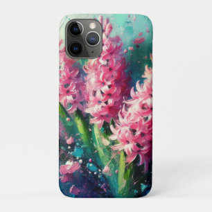Funda Para iPhone 11 Pro Pintado Impresionista Floral De Hiacintos Rosados