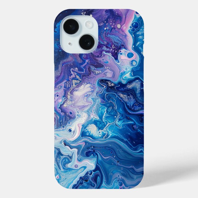 Funda De Case-Mate Para iPhone Pintar púrpura azul Abstracto Estético Líquido (Reverso )