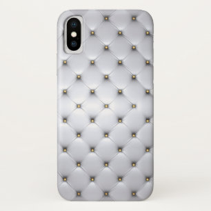 Funda Para iPhone X Pintuck luce blanco y dorado elegante