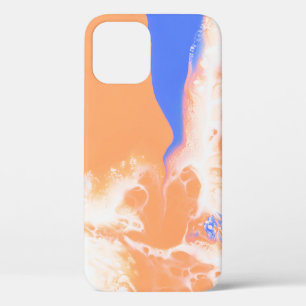 FUNDA PARA iPhone 12 PINTURA ABSTRACTA AZUL Y AMARILLA