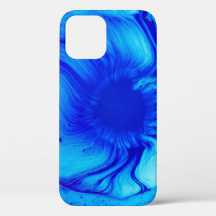 Funda Para iPhone 12 Pintura abstracta azul y verde azulada