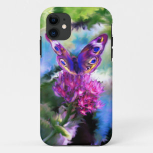 Funda Para iPhone 11 Pintura abstracta colorida de la mariposa