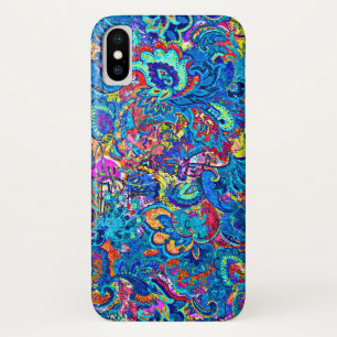 Funda Para iPhone X Pintura abstracta de flores coloridas lindas