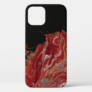 Funda Para iPhone 12 Pintura abstracta en rojo y blanco