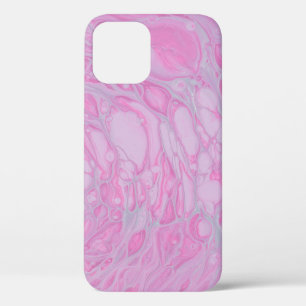 FUNDA PARA iPhone 12 PINTURA ABSTRACTA EN ROSA Y BLANCA2
